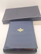 Bible Masonic Lodge Heirloom Edition Blue Hardcover Leatherette NOS. *READ*