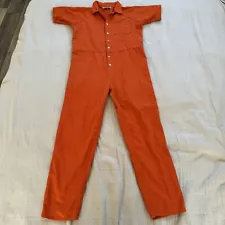 Original Bob Barker Prison inmate orange Jumpsuit size Medium 70s Vintage