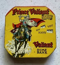 NICE Vintage Original Prince Valiant Tin Litho Dime Bank Comic Book Character