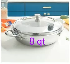 Princess House VIDA SANA® 5-PLY STAINLESS STEEL COOKWARE 8-Qt. Shallow Casserole