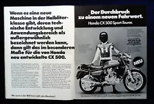 Honda CX 500 Sport - Tourer Advertising 1978 Double Page!!