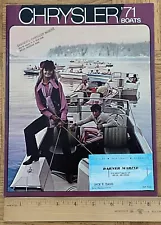 1971 Chrysler Boats Sailboats Trailers Dealer Stamped Sales Brochure Catalog