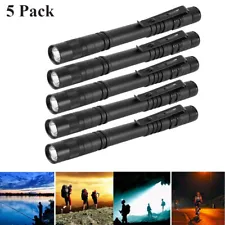 5Pcs LED Flashlight Clip Mini Light Penlight Portable Pen Torch Lamp Outdoor US