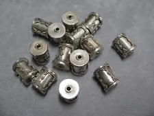 Sterling Silver Ornate Drum Beads 10 x 15mm Cylinder