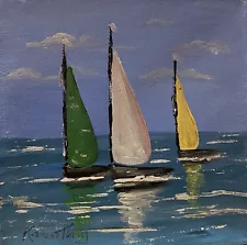 Original Sailboats 5 in Wide x 5 in Tall