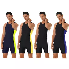 Men's UPF 50+ Athletic One Piece Swimwear Swimsuits Rash Guard Bathing Suits