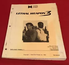 Data East Lethal Weapon 3 The Movie Pinball Manual