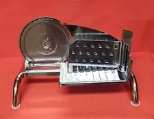 Vintage Rival Food Slicer Meat Cheese Manual Hand Crank - Chrome