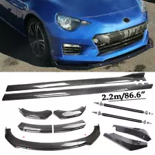 Carbon Fiber Front Bumper Lip Spoiler & Side Skirt For Subaru BRZ Body Kits