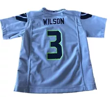 Nike Russell Wilson Jersey Youth Large 12 Gray short sleeve Seattle Seahawks