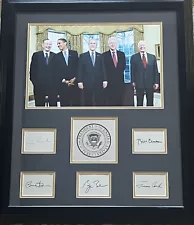 5 US Presidents Picture / Signed Cuts HW Bush, Obama, Clinton, Carter, Bush