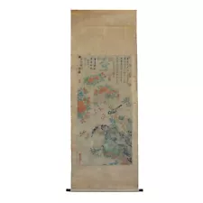 Chinese Flower Birds Color Ink Scroll Painting Museum Quality Wall Art cs5647