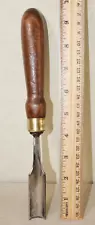 Old Tools Vintage W. Butcher 3/4" No. 8 sweep straight wood carving gouge chisel