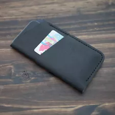 Genuine Leather for iPhone 6 and 7 sleeve case - BLACK - Made in USA ON SALE