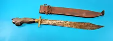 Large Philippines Bolo Knife Sword Negrito Bolo with Leather Scabbard