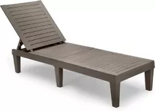 Outdoor Chaise Lounge Chair with Adjustable Backrest, Sturdy Lounger For Pool