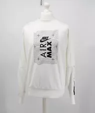 NIKE SPORTSWEAR AIR MAX MENS GRAPHIC LOGO WHITE SWEATSHIRT RRP £75 DV2334-100 HH