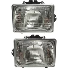 For Ford E-150/E-350 Eco Club Wagon Headlight 1992-2002 Passenger & Driver Pair