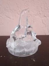 Two Glass Crystal Seals "Mother and pup" figurine paperweight for sale by owner!