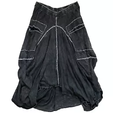 Rising International Lagenlook Witchy Skirt Womens S Black Boho Nepal Patchwork