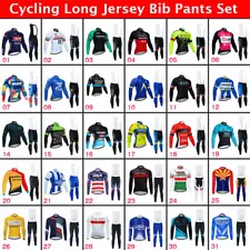 Men's Cycling Jersey Bib Pants Set Bike MTB Jacket Tight Long Sleeve Shirt Kits