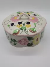 Blue Ridge China Southern Potteries Floral Covered Candy Trinket Dish READ