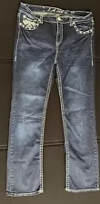 LA Idol USA Embellished Jeans Size 17 W39 L34 Dark Wash