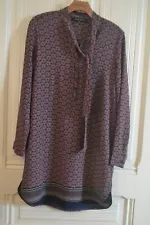 MAROON CIRCLE PATTERNED TUNIC SHIRT DRESS BY JASMINE & JULIANA FOR ANTHROPOLOGIE