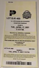 4/17/01 Dodgers Giants Parking Pass Ticket Stub Barry Bonds MLB Career HR #500