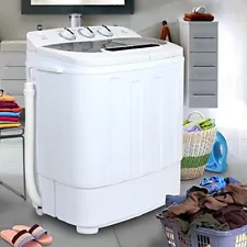 White Compact Portable Washer & Dryer with Mini Washing Machine & Spin-dry