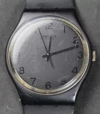 1985 Swatch Blackout GB105 33mm Quartz Watch - Vintage - Untested