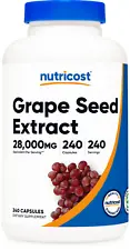 Nutricost Grape Seed Extract 28,000mg, 240 Capsule - Non-GMO and Gluten Free