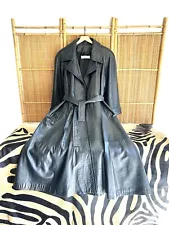 Vintage Stavros New York Butter Soft Leather Trench Coat Belted, Size M