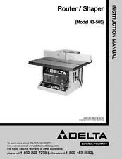 Delta 43-505 Router/Shaper Instruction Manual