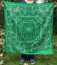 ON SALE!!!! BIG ASS BANDANA Extra Large Green Paisley Bandana 42x42 inches