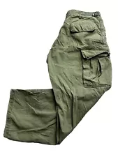 1969 32X29Med Jungle Fatigue Pants OG-107 Poplin Vietnam '60s Rip-Stop Trousers