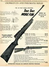 1957 Print Ad of Crosman Model 160 & 140 Pneumatic Air Rifle Pellet Gun