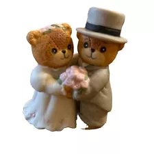 Teddy Bears Bride and Groom Figurine 3"T 1986 Lucy Rigg, Enesco