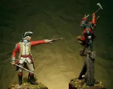 Brtitish Officer vs Ottawa Warrior 54mm Painted Toy Soldier Pre-Sale | Art