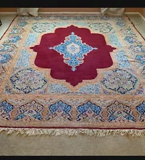 VINTAGE ORIENTAL KERMANN RUG WOOL PILE HANDKNOTTED 13' X 10'