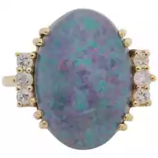 Opal And Diamond Ring Size 6