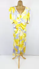 BNWT NEW £45 20 DESIGNER VILA YELLOW LILAC FLORAL MIDI DRESS PLENTY FOR SALE