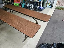 8ft Metal/Wood Professional Tables