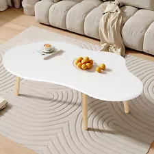 Cloud Coffee Table for Living Room Cute End Table With 4 Leg Center Table,White