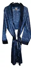 Concepts by CLAIBORNE Blue Paisley Satin Classic Fit MEN'S Robe ~ One Size