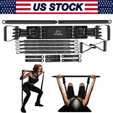 Innstar Silver Bench Press Resistance Band Set With Fitness Bar for Exercise Gym