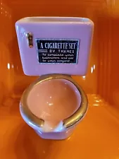 A Cigarette Set by Thames Vintage Pink Toilet Bathroom Decor Holds Cigarette Pk