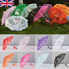 Vintage Lace Parasol Umbrella Fan Bridal Party Decoration Wedding Photo Props