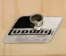 Vtg LUDWIG Rocker BLACK / WHITE BADGE - SNARE BASS TOM FLOOR DRUM SET *USED* 80s