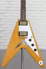 Epiphone 1958 Korina Flying V Electric Guitar, Model: IGCKFVWANAGH1